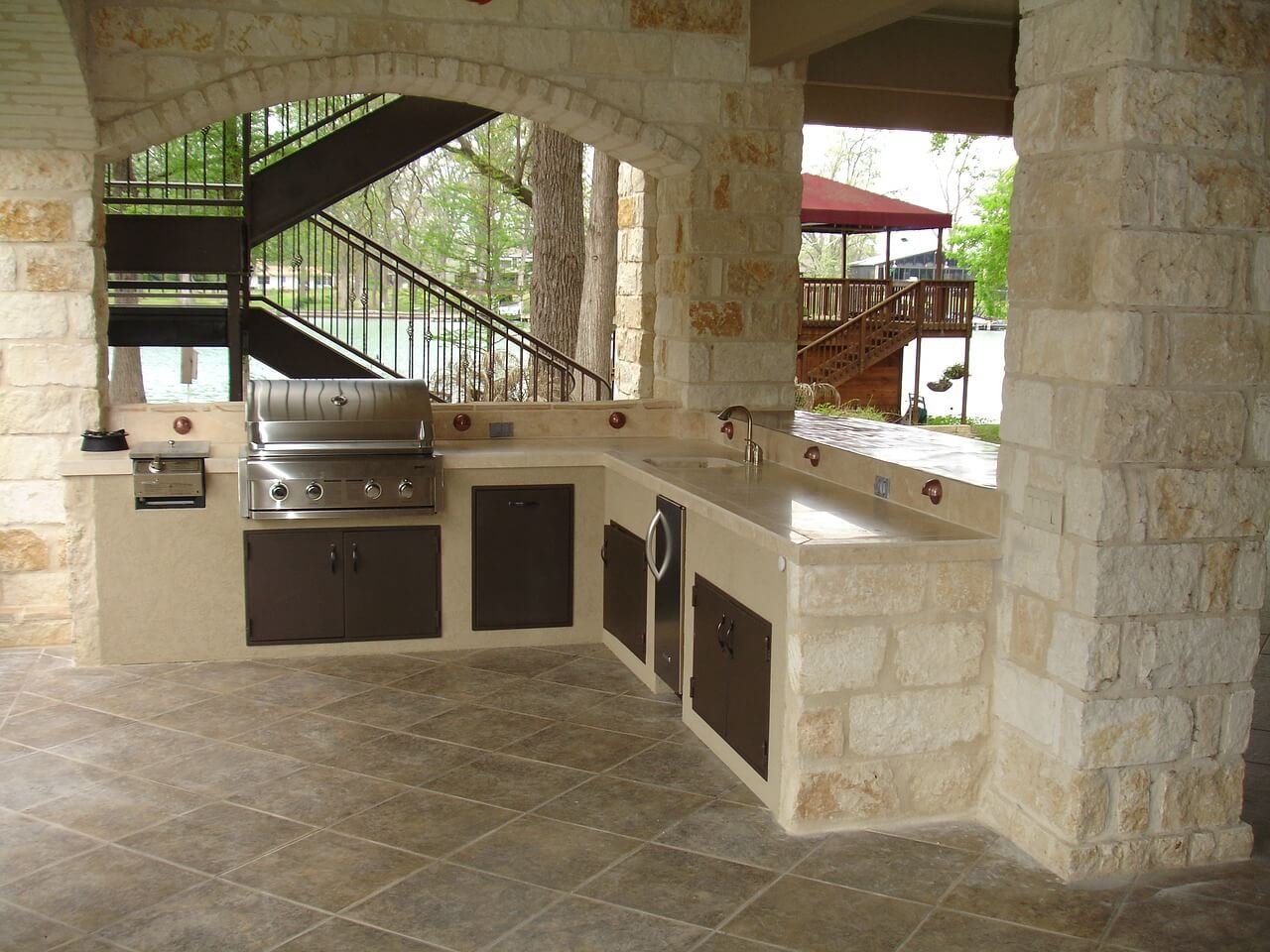 Outdoor Kitchen Flooring Ideas Yards Improved