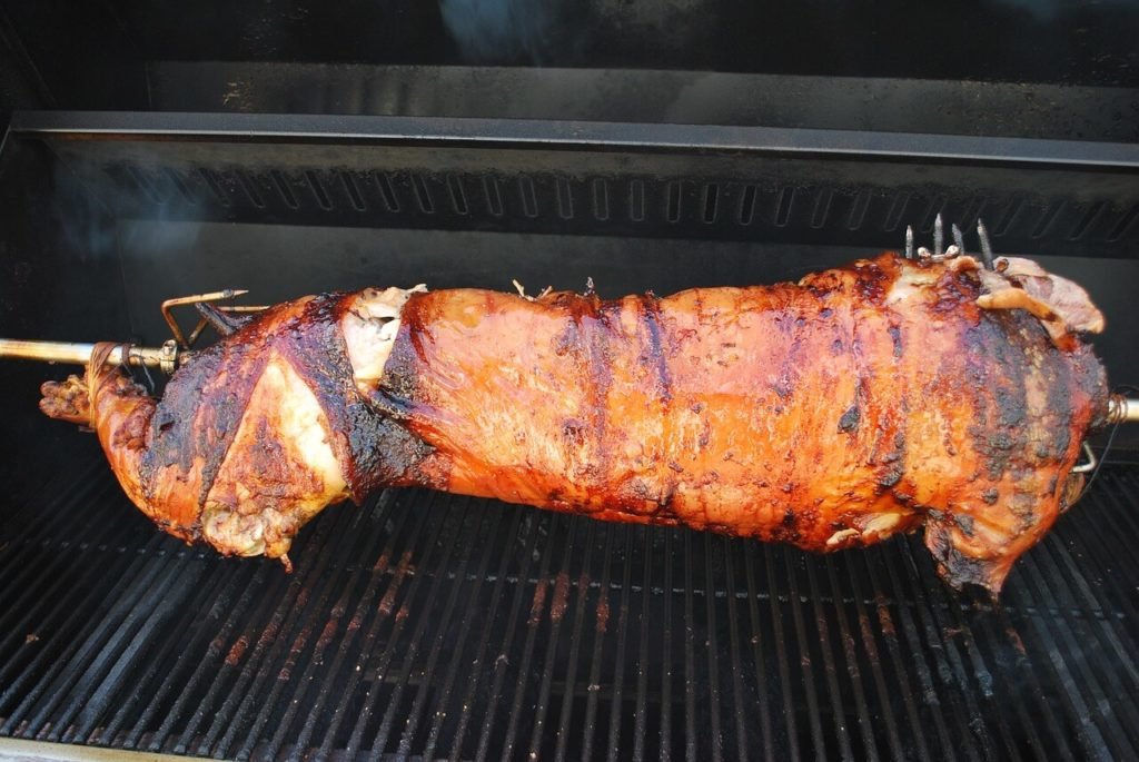 a rotisserie grill can help prepare delicious pork!
