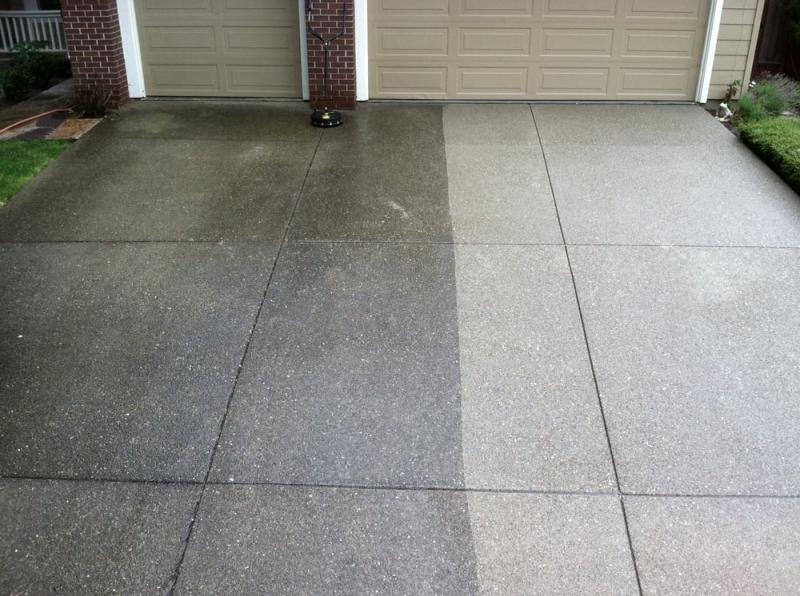 driveway with half sealed, half unsealed