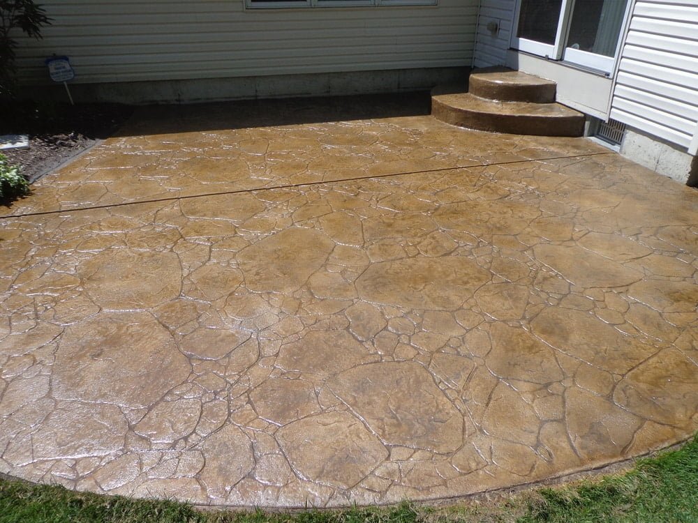 stamped concrete rear patio