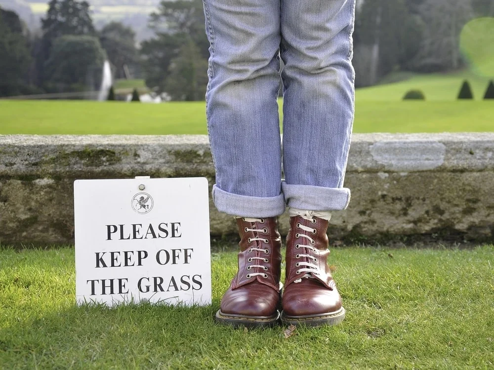 grass is brittle when dormant, so it's best not to walk on it