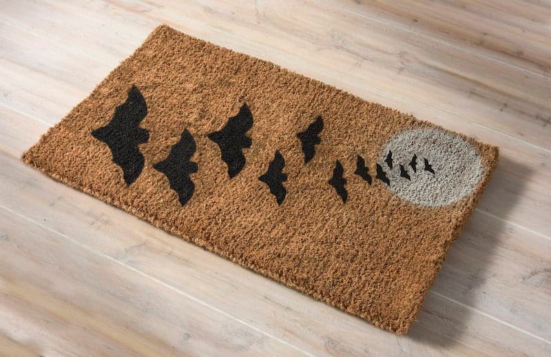 halloween bat door mat