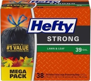 hefty strong outdoor trash bags hold 39 gallons
