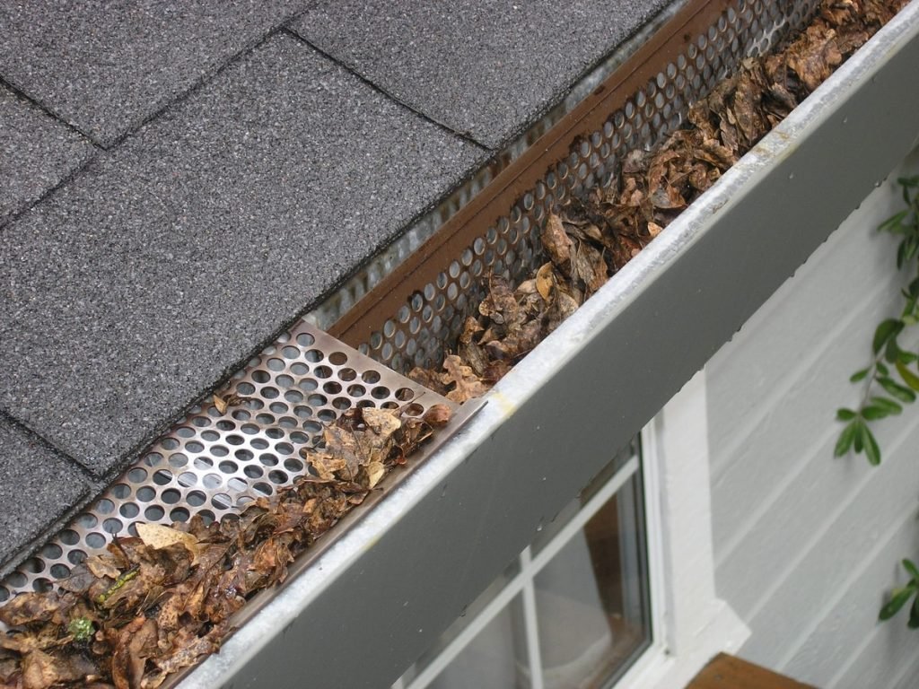 gutter guard can help keep leaves from clogging your gutter