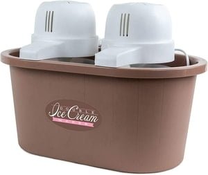 make 2 flavors of ice cream at once with this electric ice cream maker
