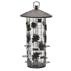 squirrel proof bird feeder holds various types of seed