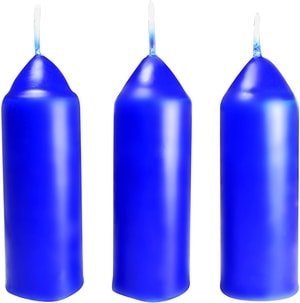 small blue citronella candles for home and camping