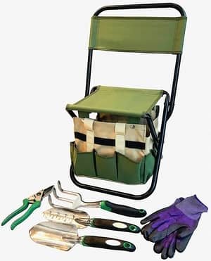 garden tool set with gardening chair