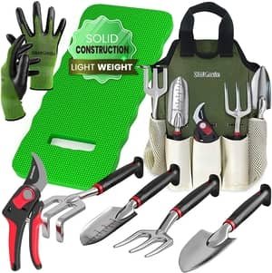 garden tool set with included kneeler pad