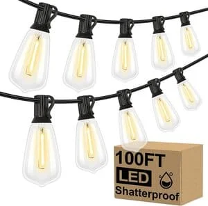 100 ft patio string LED lights