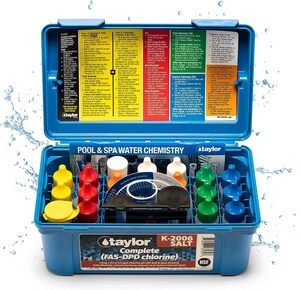 pool water test kit for salt water swimming pool, Taylor Brand.