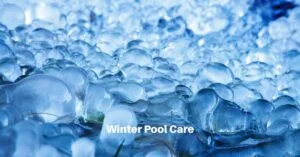 Bumpsof ice with text reading, winter pool care